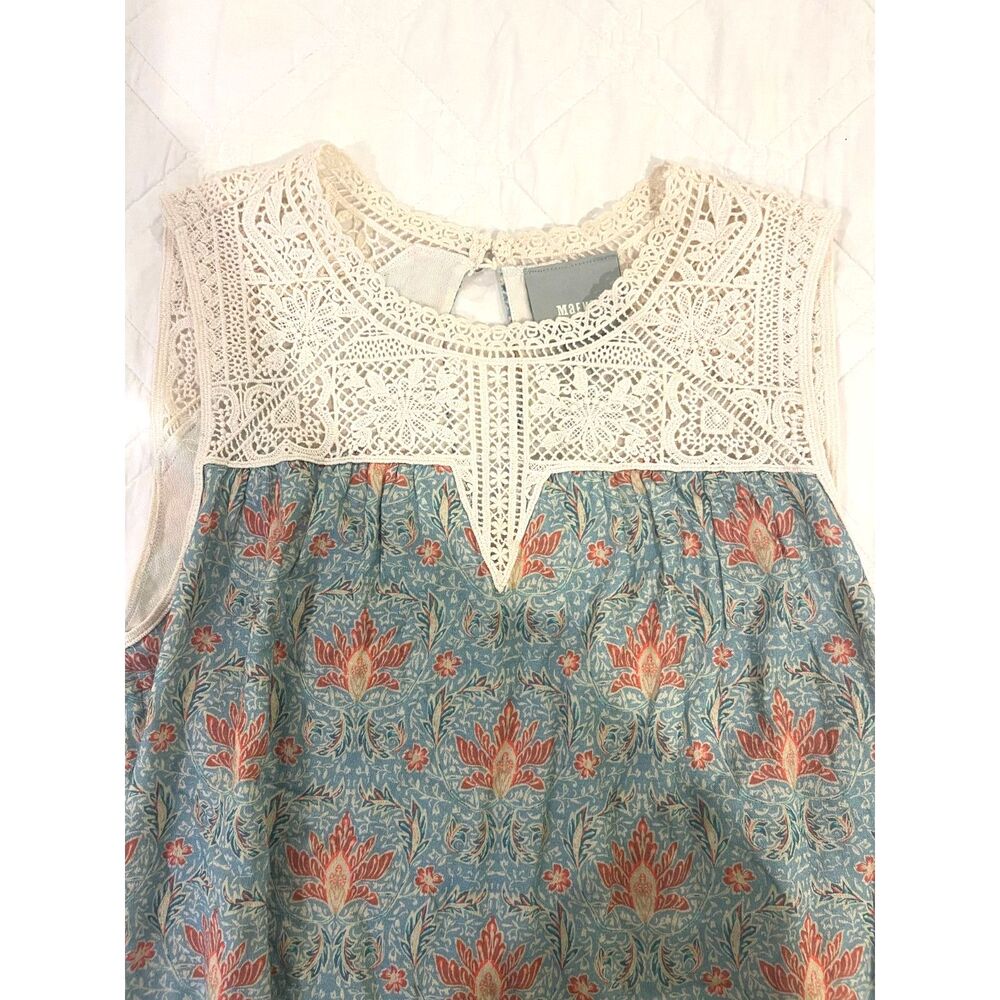 Maeve Floral Boho Lace Top S Sleeveless Flowy Lightweight Cottagecore Prairie - Picture 11 of 12